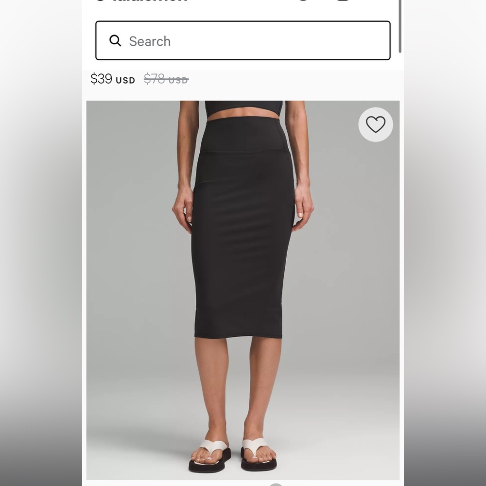 🚫SOLD🚫 Lululemon Slim Fit High Rise Midi Skirt Size 6